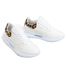 Scarpe sportive suola convessa bianca R-377 WHITE / HAIRLEOPARD bianco 1