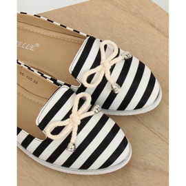 Slip-on a righe bianche e nere H8-105 Nero bianco 1