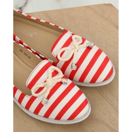 Slip-on a righe bianche e rosse H8-105 Red bianco rosso 1
