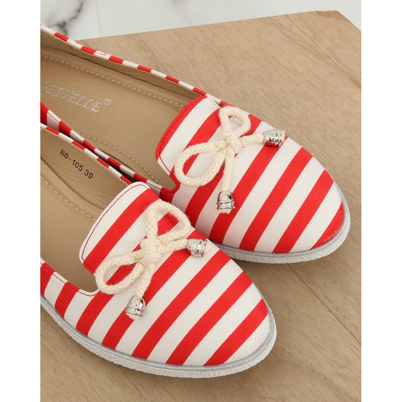 Slip-on a righe bianche e rosse H8-105 Red bianco rosso 1