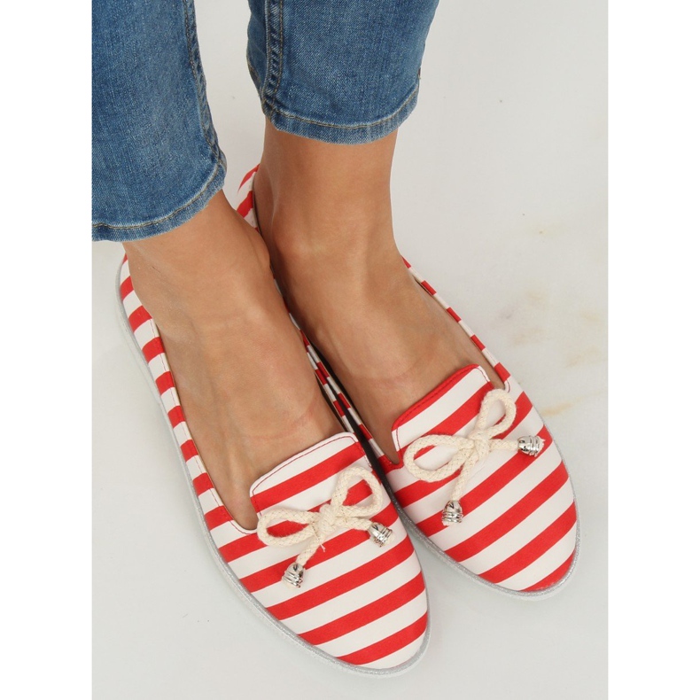 Slip-on a righe bianche e rosse H8-105 Red bianco rosso 2