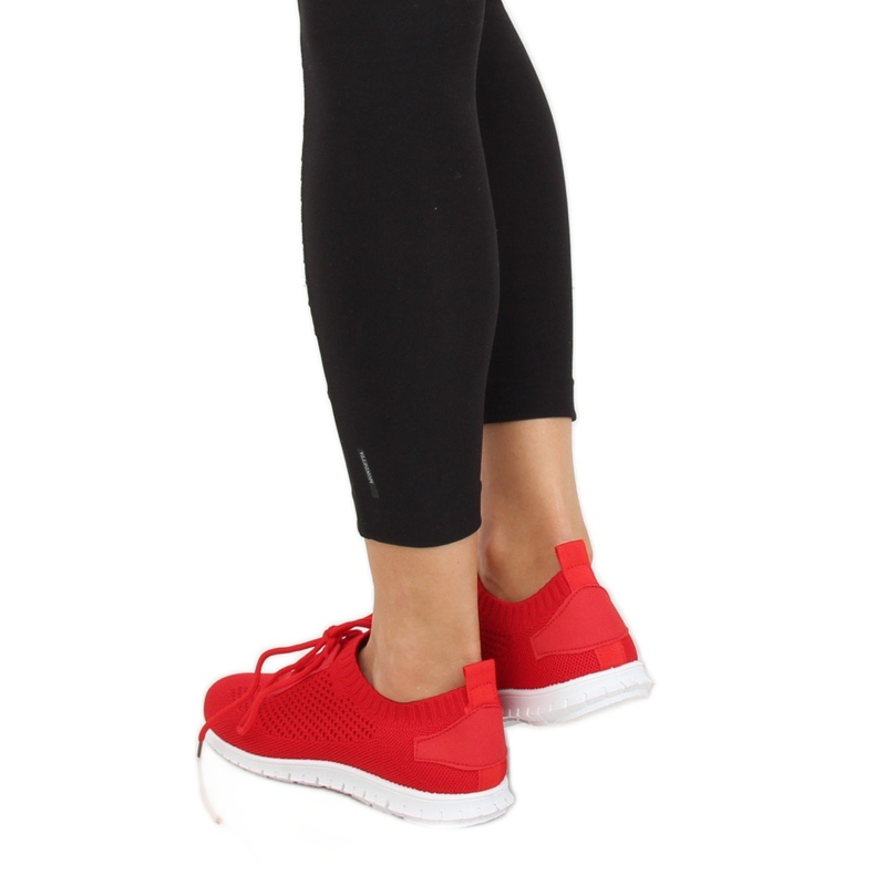 Scarpe sportive calzino rosso K-379 Red 2