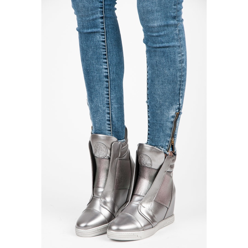 Mtt Sport Sneakers con zeppa argento grigio 1