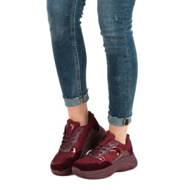 Sneakers bordeaux sulla piattaforma rosso 1