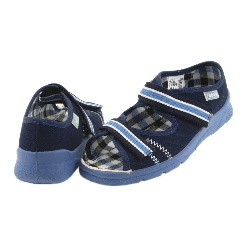 Sandali scarpe per bambini Befado 969x101 blu navy velcro bianca 5