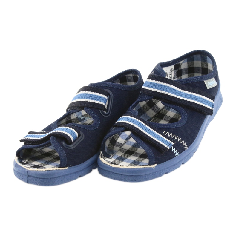 Sandali scarpe per bambini Befado 969x101 blu navy velcro bianco 3