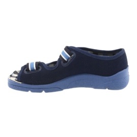 Sandali scarpe per bambini Befado 969x101 blu navy velcro bianca 2