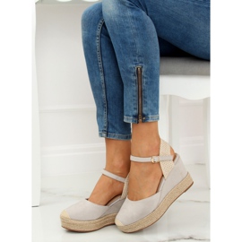 Espadrillas grigie su zeppe T331P Grigio 1