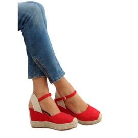 Espadrillas rosse su zeppe, rosse T331P Red rosso 1