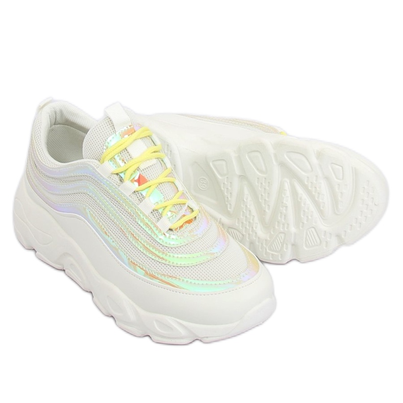 LA52P Scarpe sportive gialle bianche e gialle bianco multicolore 1
