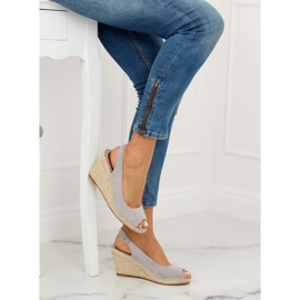 Espadrillas grigie su zeppe YY29P Grigio 1