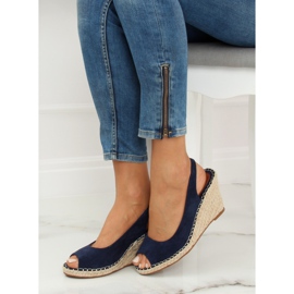 YY29P Espadrillas blu su zeppe blu navy 1