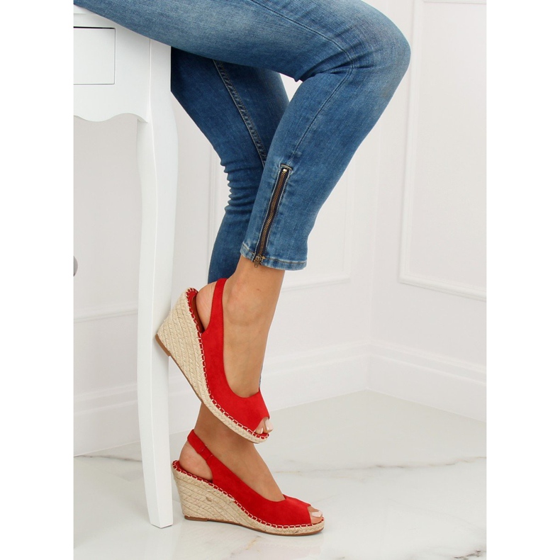 Espadrillas rosse su zeppe rosse YY29P Rosso 1