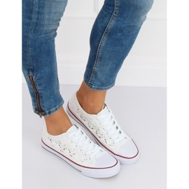Sneakers bianche in pizzo NB282P Bianco 1