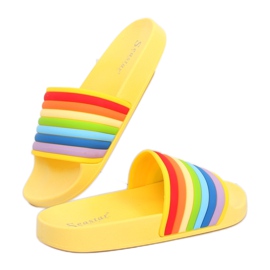 Pantofole arcobaleno gialle T325P Giallo multicolore 1