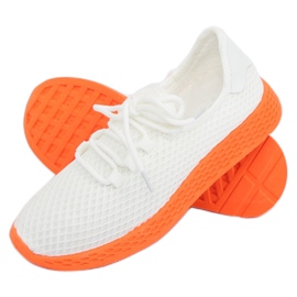 Scarpe sportive arancioni e bianche NB283P-ST WHITE/ORANGE bianca 1