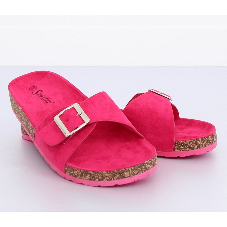Camoscio fucsia CK61P Pantofole fucsia rosa 1