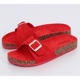 Ciabatte rosse in camoscio CK61P Red rosso 1