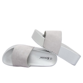 Grigio CK76P Pantofole grigie con suola alta 1