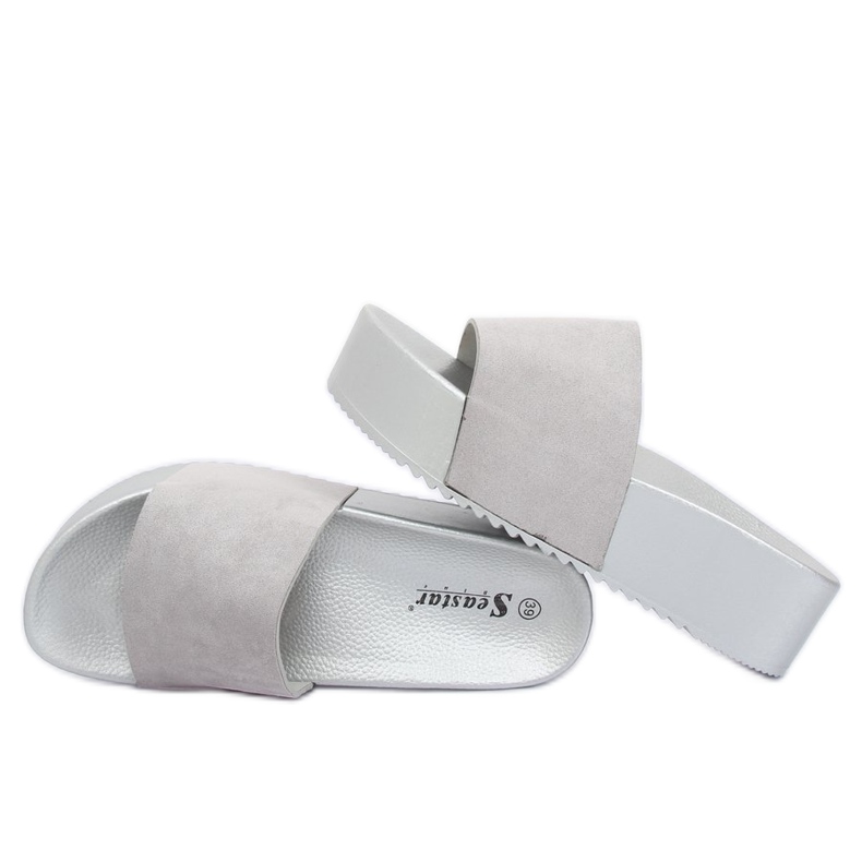 Grigio CK76P Pantofole grigie con suola alta 1