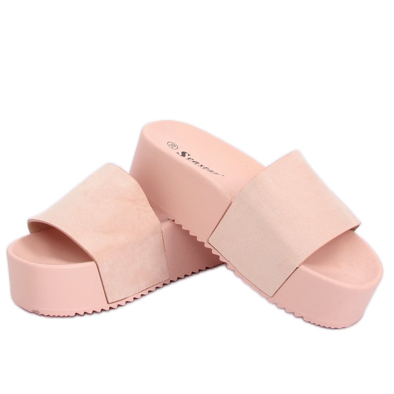 Rosa CK76P Pantofole rosa con suola alta 1