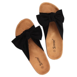 Nero camoscio nero CK02P Pantofole nere 1