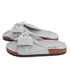 Pantofole grigie in camoscio grigio CK02P Grigio 1