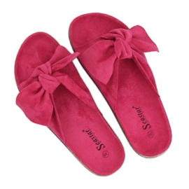 Camoscio fucsia CK02P Pantofole fucsia rosa 1