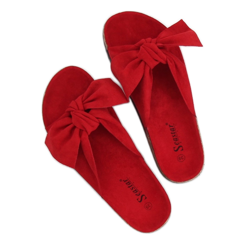Ciabatte rosse in camoscio CK02P Red rosso 1