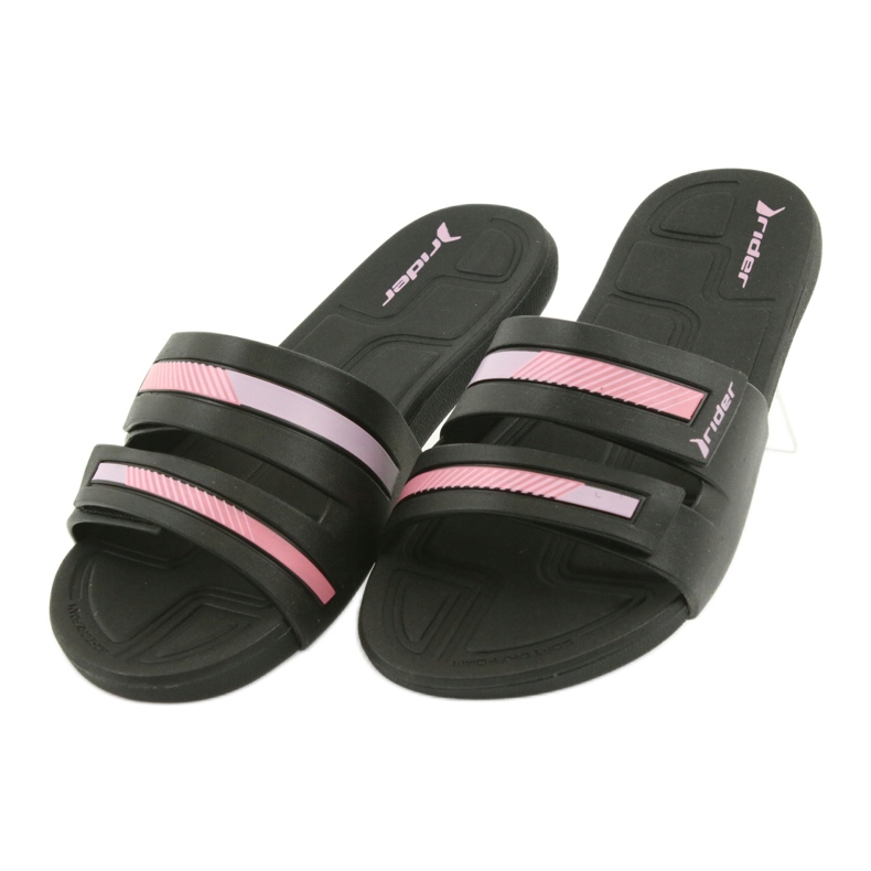 Ciabatte da piscina per donna ricreative Rider 82503 nere nero rosa 5