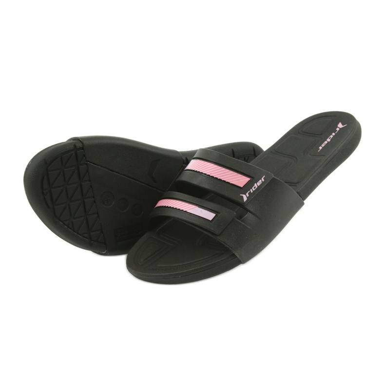 Ciabatte da piscina per donna ricreative Rider 82503 nere nero rosa 4