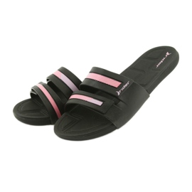Ciabatte da piscina per donna ricreative Rider 82503 nere nero rosa 3