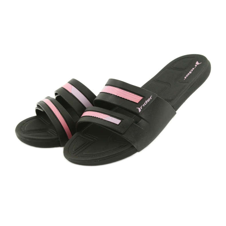 Ciabatte da piscina per donna ricreative Rider 82503 nere nero rosa 3