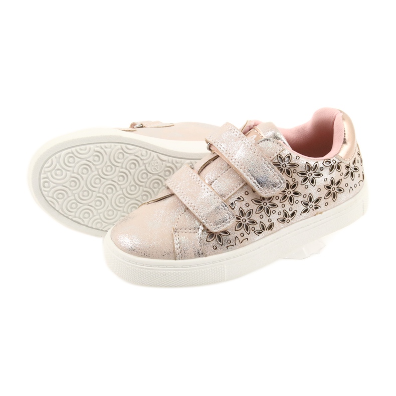 American Club Scarpe sportive da bambino floreali americane ADI grigio rosa 5
