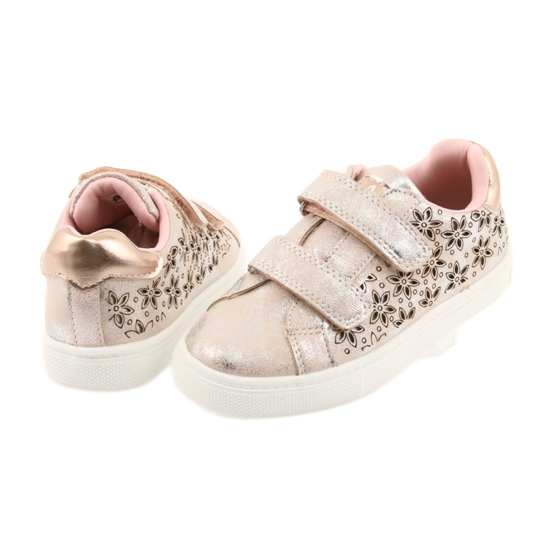 American Club Scarpe sportive da bambino floreali americane ADI grigio rosa 4