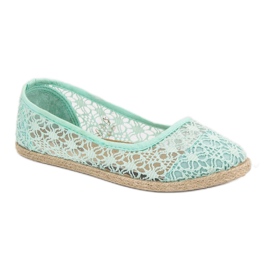 Ballerine di pizzo alla menta verde 1