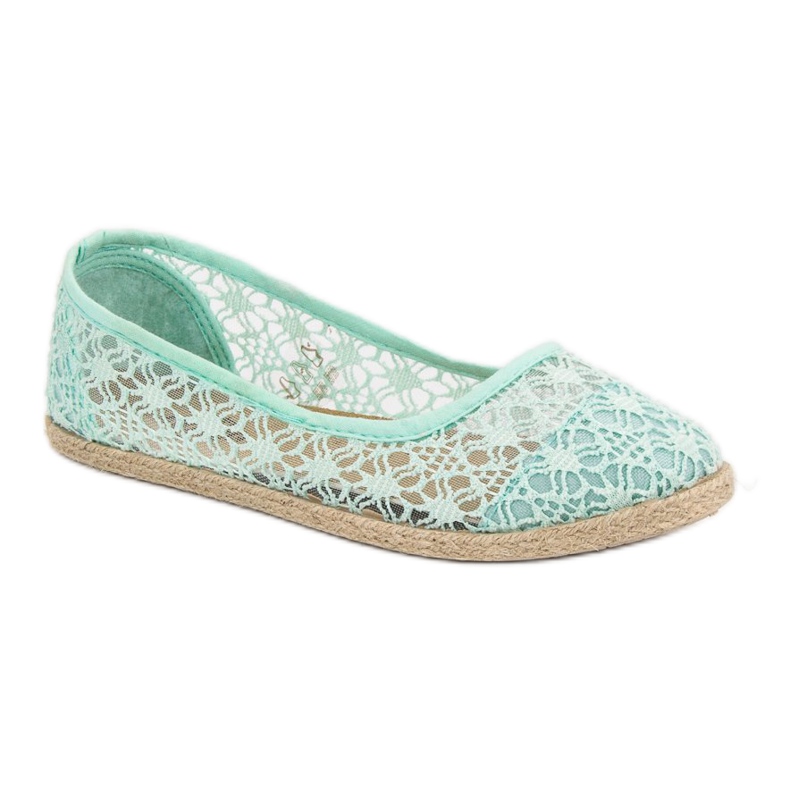 Ballerine di pizzo alla menta verde 1