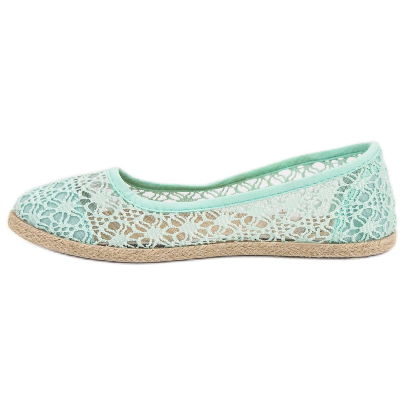 Ballerine di pizzo alla menta verde 2