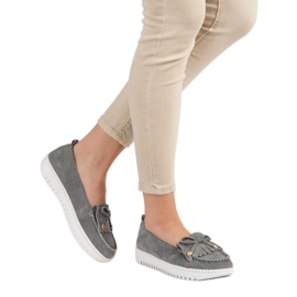 Filippo Mocassini in pelle alla moda grigio 2