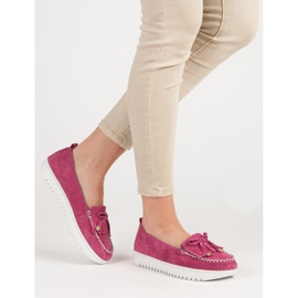 Filippo Mocassini in pelle alla moda rosa 1