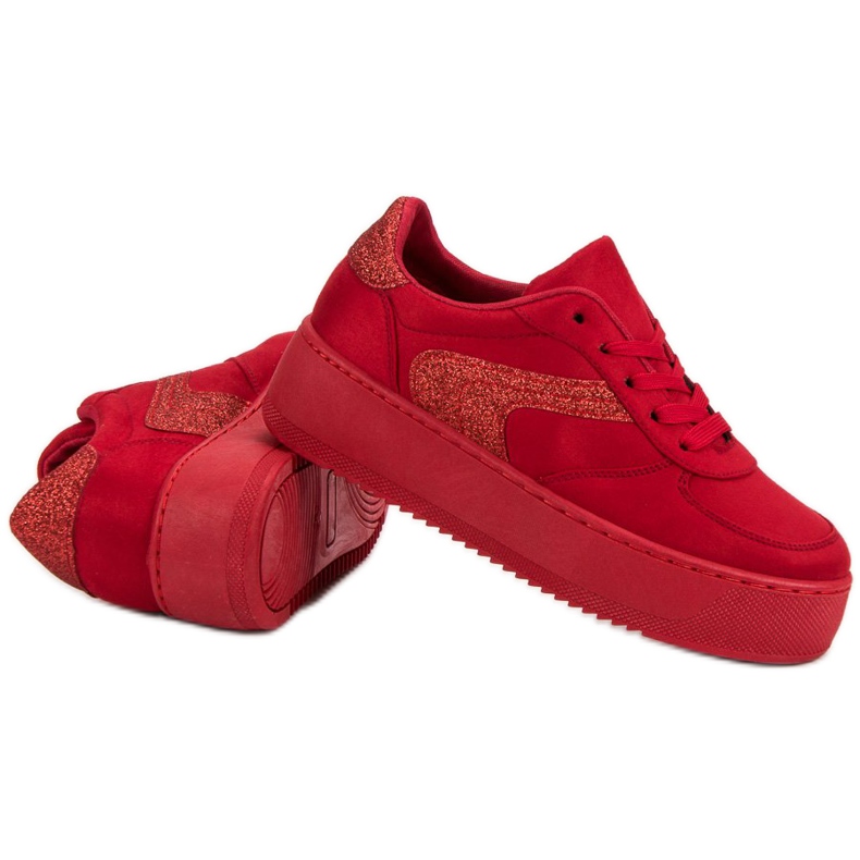 Scarpe sportive in pelle scamosciata rosso 1