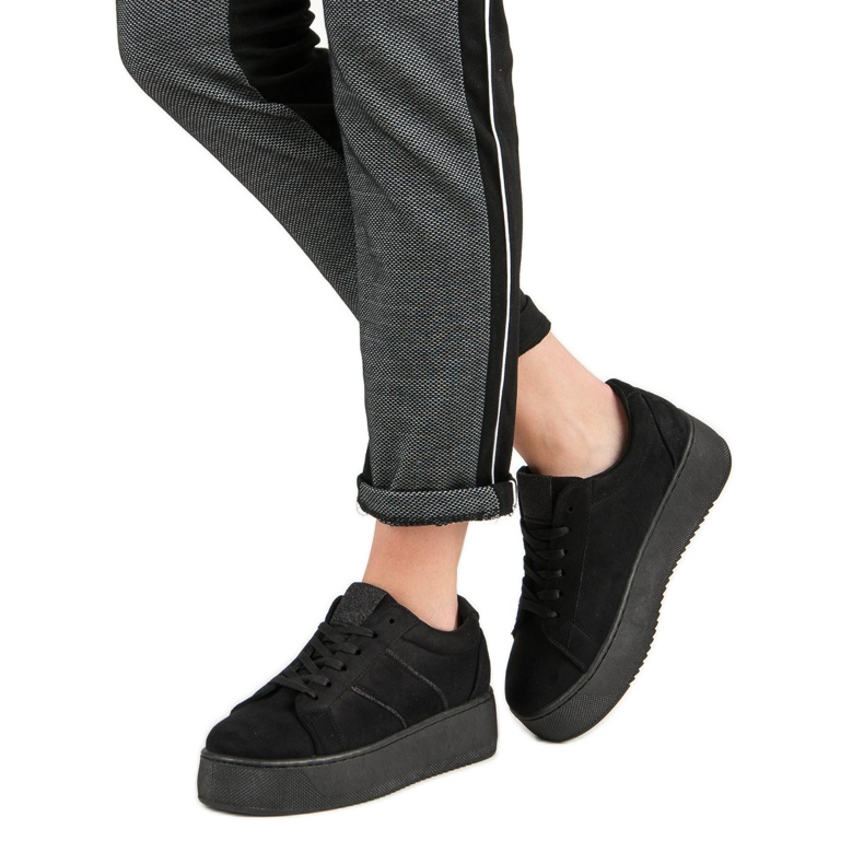 Scarpe sportive in pelle scamosciata nero 2