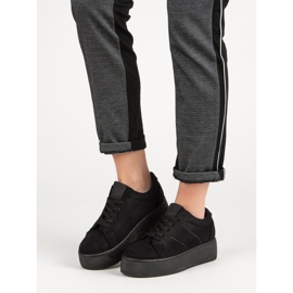 Scarpe sportive in pelle scamosciata nero 1