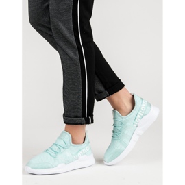 Scarpe sportive in tessuto menta blu 1