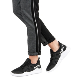 Scarpe sportive in tessuto nero 1