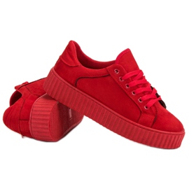 Seastar Creeper in pelle scamosciata rossa rosso 1