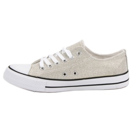 Sneakers Argento Con Glitter grigio 1
