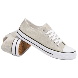 Sneakers Argento Con Glitter grigio 2