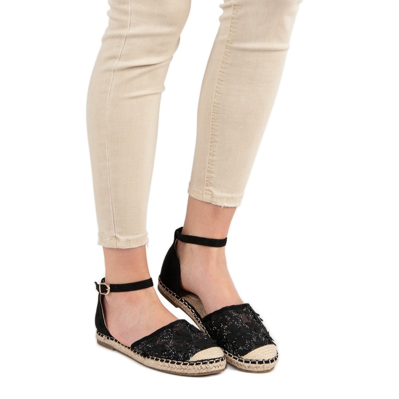 Nio Nio Espadrillas di pizzo nero 1