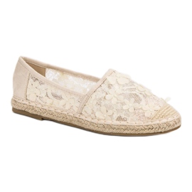 Nio Nio Espadrillas di pizzo a fiori marrone 1